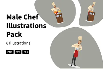 Male Chef Illustration Pack