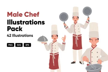Male Chef Pack d'Illustrations
