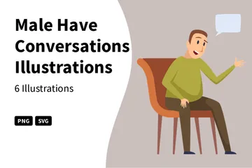 Male Have Conversations Illustration Pack