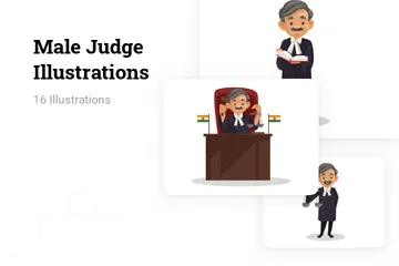 Male Judge Illustration Pack