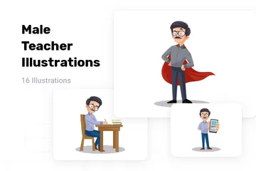 Male Teacher Illustration Pack