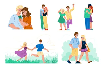 Man And Woman In Love Illustration Pack