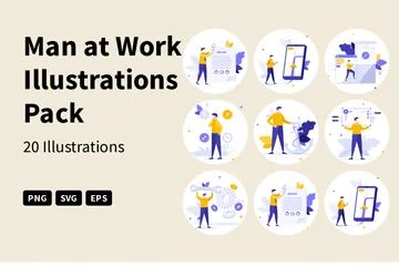 Man At Work Illustration Pack