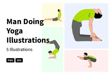 Man Doing Yoga Illustration Pack