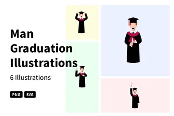 Man Graduation Illustration Pack