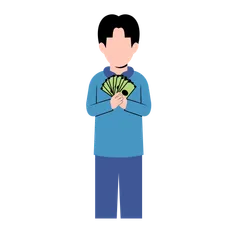 Man Holding Money Illustration Pack