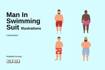 Man In Swimming Suit Illustration Pack