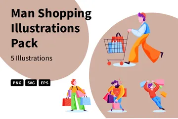 Man Shopping Illustration Pack