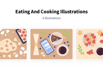 Manger et cuisiner Pack d'Illustrations