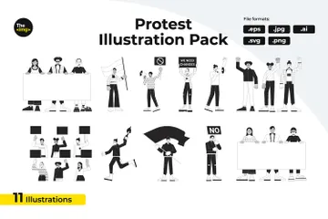 Manifestants Pack d'Illustrations