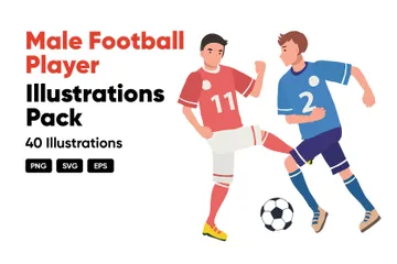 Männlicher Fußballspieler Illustrationspack