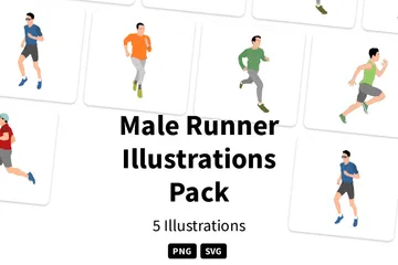 Männlicher Läufer Illustrationspack