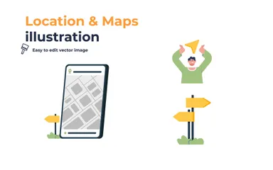 Ubicación y mapas Paquete de Ilustraciones