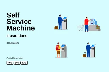 Máquina de autoatendimento Pacote de Ilustrações