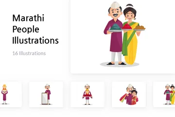 Marathi-Volk Illustrationspack