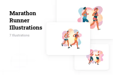 Marathon Runner Illustration Pack