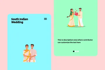 Mariage du sud de l'Inde Pack d'Illustrations