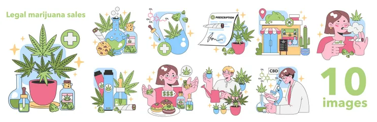 Marihuana legal Paquete de Ilustraciones