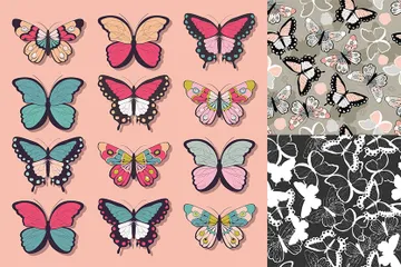Mariposas Paquete de Ilustraciones
