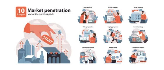 Market Penetration Illustration Pack