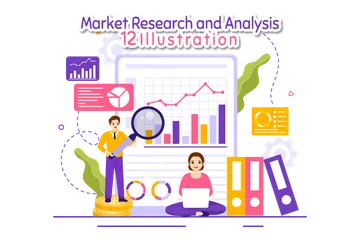 Market Research And Analysis Illustration Pack