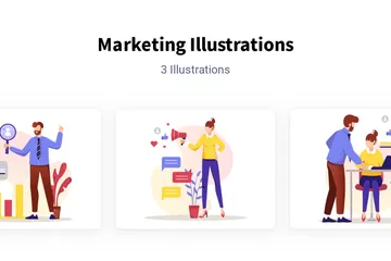 Marketing Pacote de Ilustrações