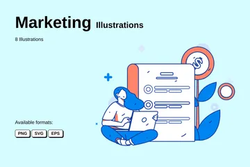 Marketing Pacote de Ilustrações