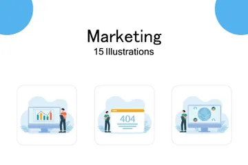 Marketing Pacote de Ilustrações