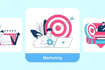 Marketing Pacote de Ilustrações