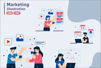 Marketing Paquete de Ilustraciones