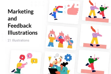 Marketing And Feedback Illustration Pack