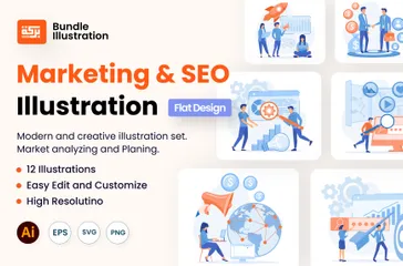 Marketing And SEO Illustration Pack