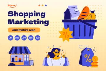 Marketing de compras Paquete de Ilustraciones