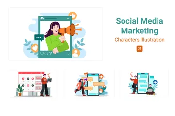 Marketing de mídia social Pacote de Ilustrações