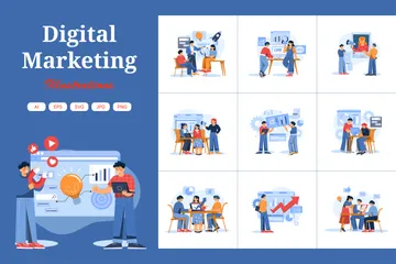 Marketing digital Pacote de Ilustrações