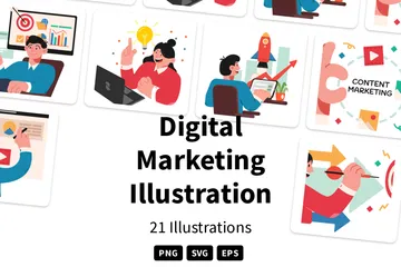 Marketing digital Pacote de Ilustrações