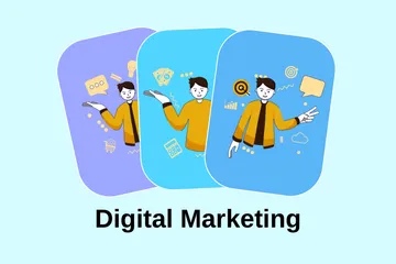 Marketing digital Pacote de Ilustrações