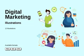 Marketing digital Pacote de Ilustrações