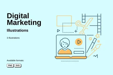 Marketing digital Pacote de Ilustrações