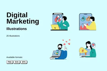 Marketing digital Pacote de Ilustrações