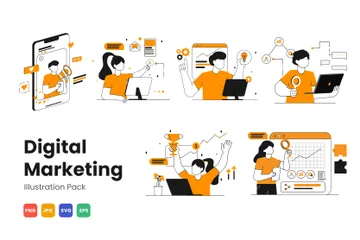 Marketing digital Pacote de Ilustrações