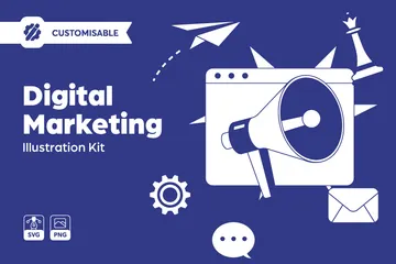 Marketing digital Pacote de Ilustrações