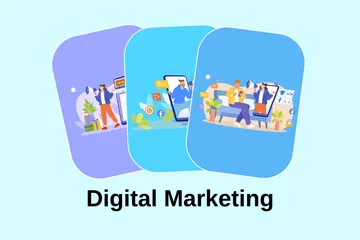 Marketing digital Pacote de Ilustrações