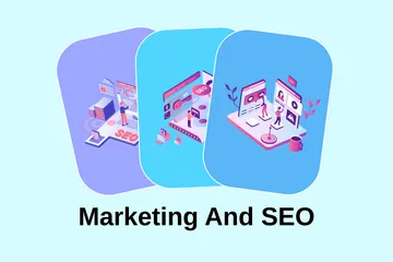 Marketing e SEO Illustration Pack