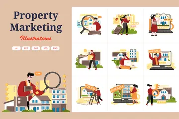 Marketing Imobiliário Pacote de Ilustrações