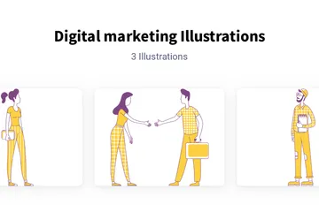 Le marketing numérique Pack d'Illustrations