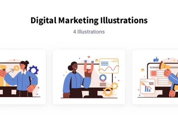 Le marketing numérique Pack d'Illustrations