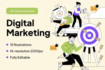 Le marketing numérique Pack d'Illustrations