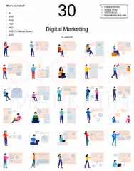 Le marketing numérique Illustration Pack