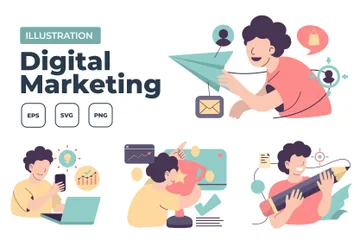 Le marketing numérique Pack d'Illustrations